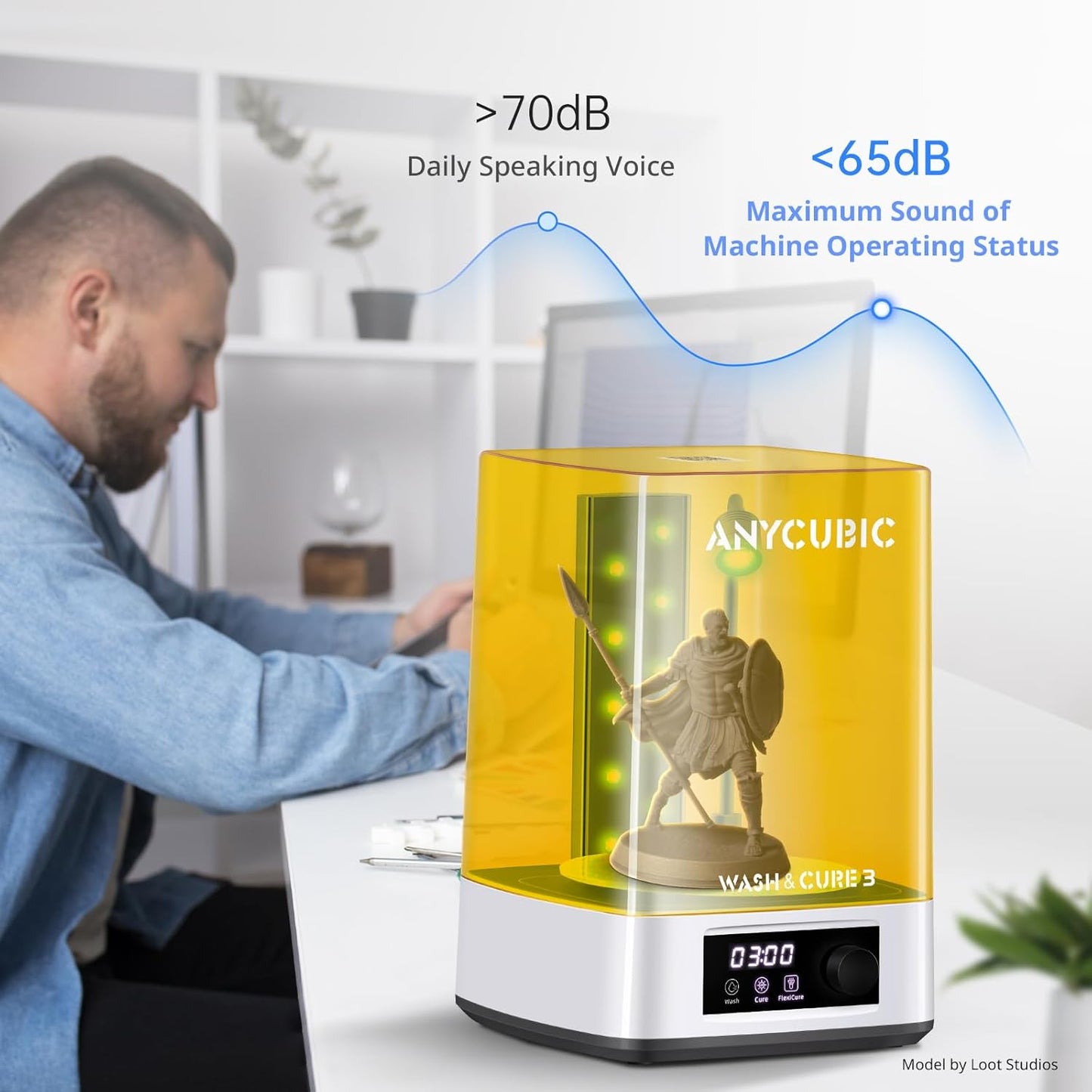 Wash and Cure Station 3.0, Resin 3D Printer Post-Process for Most LCD/SLA/MSLA/DLP Resin Printer, Detergent Saving&Dual Cleaning and Curing Models