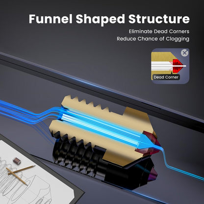 Ruby Nozzle 0.4Mm for Bambu Lab P1P / P1S / X1 / X1C 3D Printer Upgrade TZ2.0 Hotend, Hardened & Abrasion Resistant