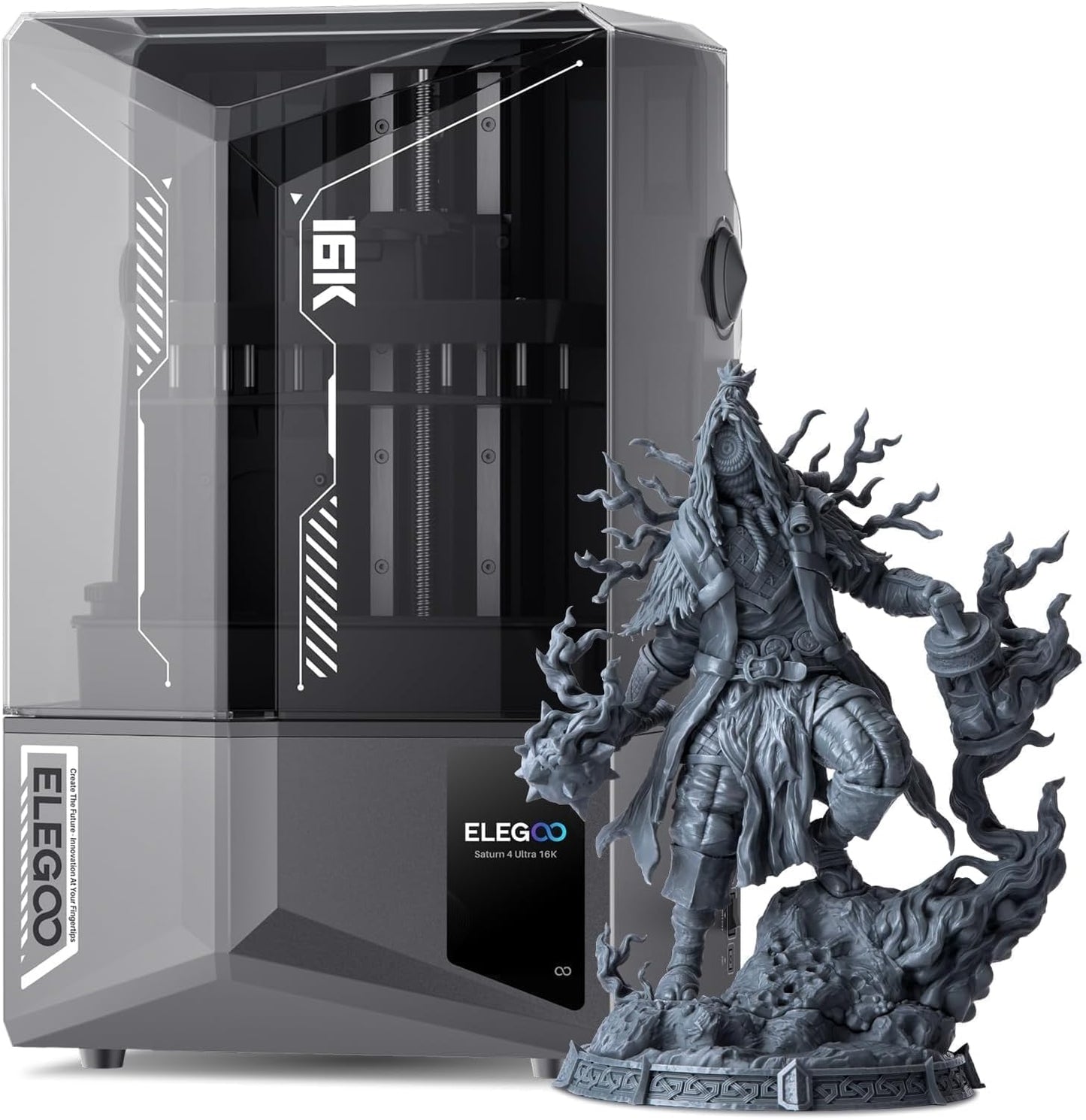 Saturn 4 Ultra 16K Resin 3D Printer, 10" 16K Mono LCD Resin Printer with Smart Mechanical Sensor, Heated Resin Tank, Auto-Leveling, 150Mm/H Fast Printing, Print Size 8.33 X 4.66 X 8.66 Inch