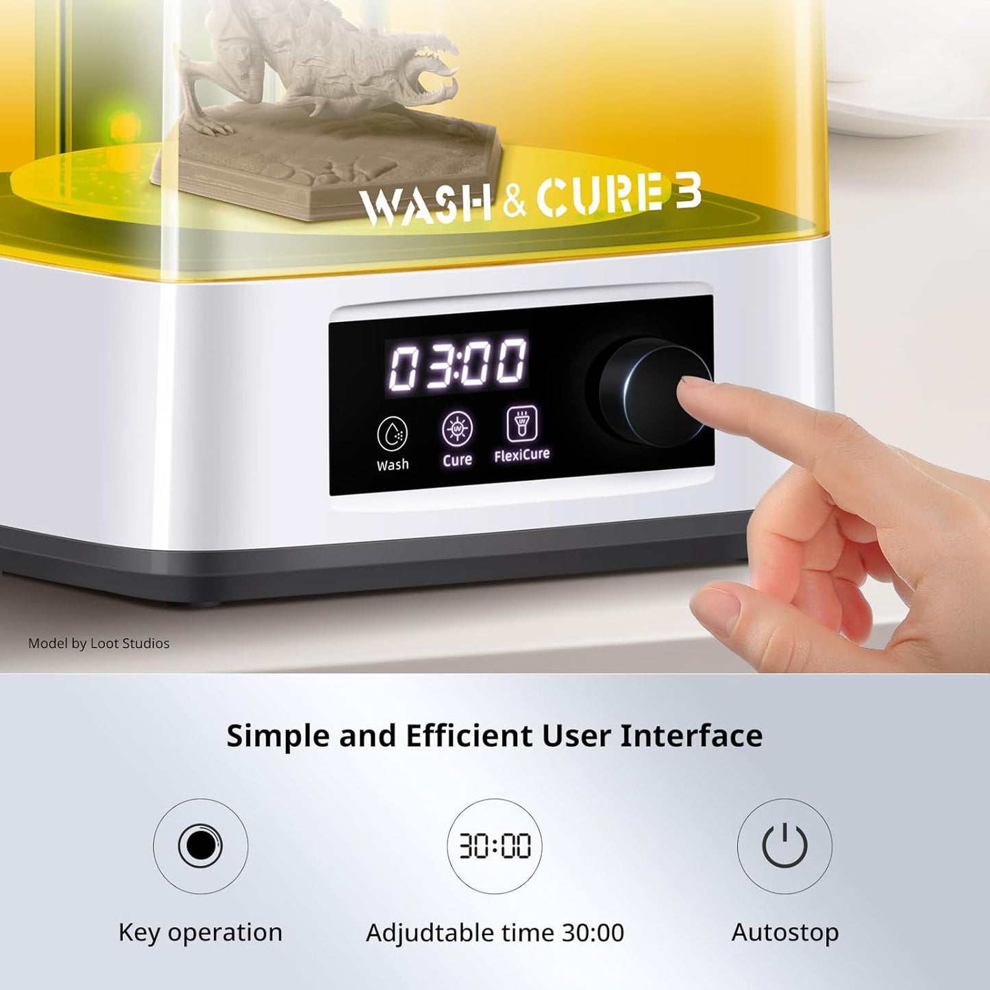 Wash and Cure Station 3.0, Resin 3D Printer Post-Process for Most LCD/SLA/MSLA/DLP Resin Printer, Detergent Saving&Dual Cleaning and Curing Models
