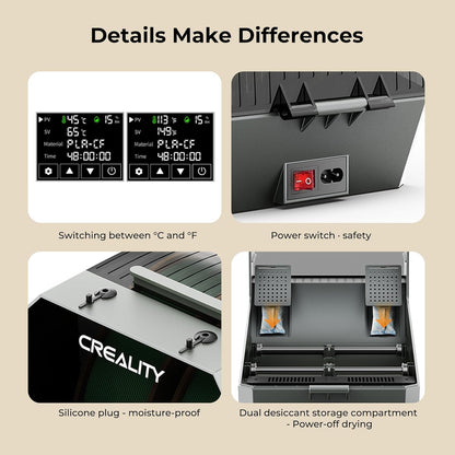 Filament Dryer Box,Dual-Spool  Space Pi Filament Dryer plus with 360° Fast Heating & PTC Heater,4" Touch Screen,Compatible Pla,Silk Pla,Abs,Petg,Tpu,Nylon,Asa,Pc,Pa & More