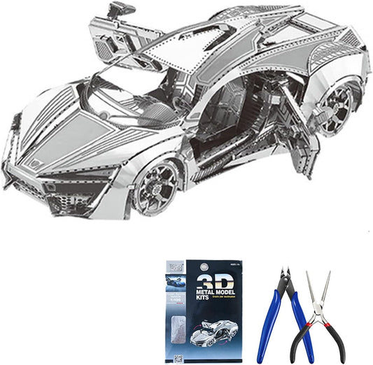 DIY 3D Car Metal Model Puzzle 3D Laser Cut Jigsaw Craft Kits 3D Metal Model Kit for Adults Birthday Gift Collection Brain Teaser Puzzles