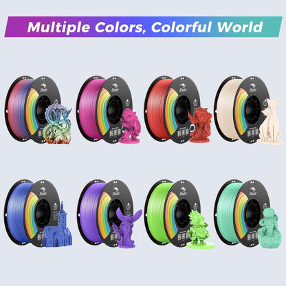 3D Printer Filament, Rainbow PLA+ Filament 1.75Mm, Multicolor PLA plus Strong Toughness Dimensional Accuracy +/- 0.03Mm, PLA Pro for Most 3D Printer, 1KG Spool(2.2Lbs)