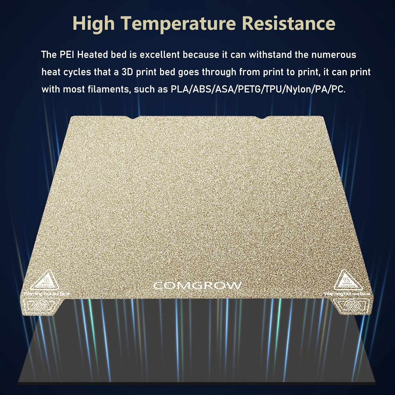 Ender 3 V3 KE PEI Spring Steel 235X235Mm, Texture PEI Sheet Magnetic Flexible Heated Bed, Ender 3 V3 SE Build Plate for Creality K1C/K1/Ender 3 V3/Ender 3/Ender 3 Pro/Ender 3 V2/Ender 3 V2 Neo