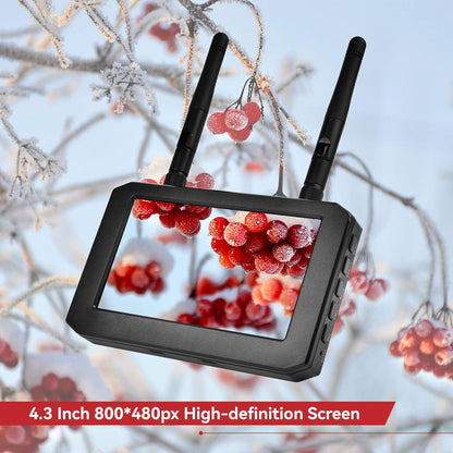 FPV Monitor for FPV Camera- 5.8Ghz 4.3" FPV Display Screen with DVR 40CH Receiver 800X480 IPS Display Built-In Battery for RC Hobby FPV Drone RC Car FPV VTX Goggles