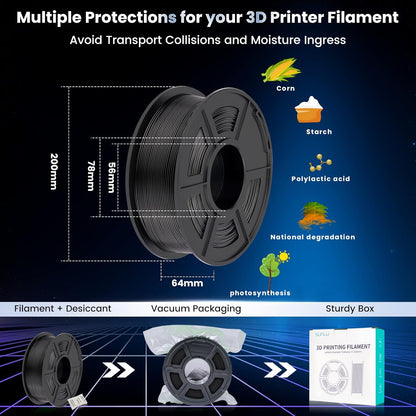 3D Printer Filament PLA plus 1.75Mm 2KG,  Neatly Wound PLA Filament 1.75Mm PRO, PLA+ Filament for Most FDM 3D Printer, Dimensional Accuracy +/- 0.02 Mm, 1 Kg Spool, 2 Packs, Black+White