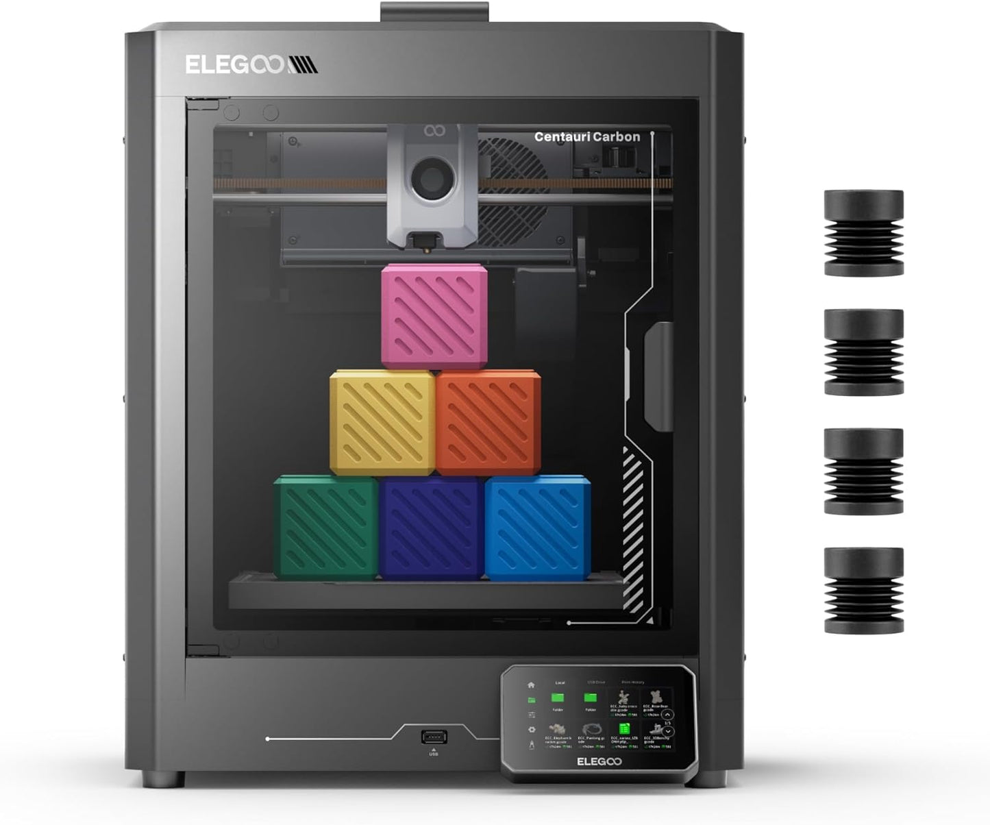 Centauri Carbon 3D Printer, Corexy 500Mm/S High Speed Printing with Auto Calibration, 320°C Nozzle and Built-In Camera, Ready to Print Out of the Box, 256X256X256Mm Printing Size