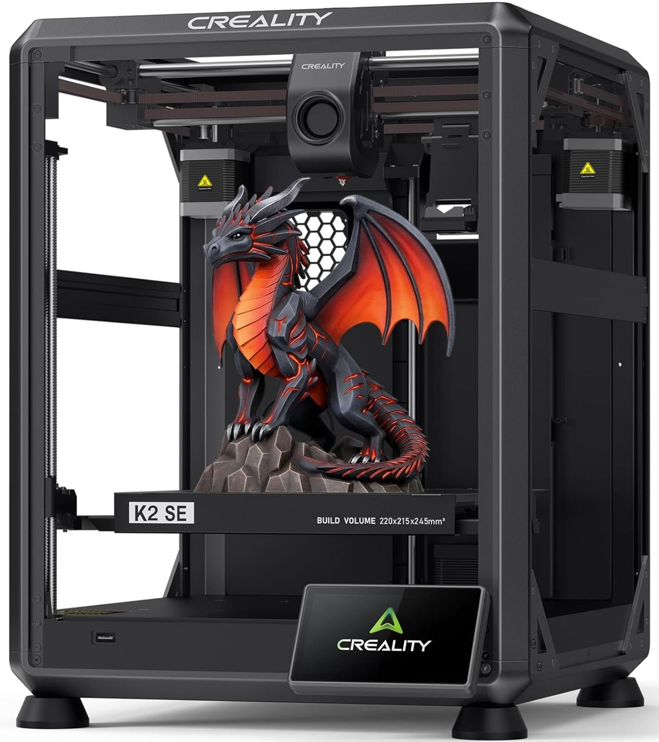 K2 SE 3D Printer, 500Mm/S High-Speed Printing, Support Multi Color 3D Printing Needs CFS, Solid Metal Build, Auto Leveling, Direct Drive Extruder, Quick-Swap Nozzle, 220×215×245Mm Print Size