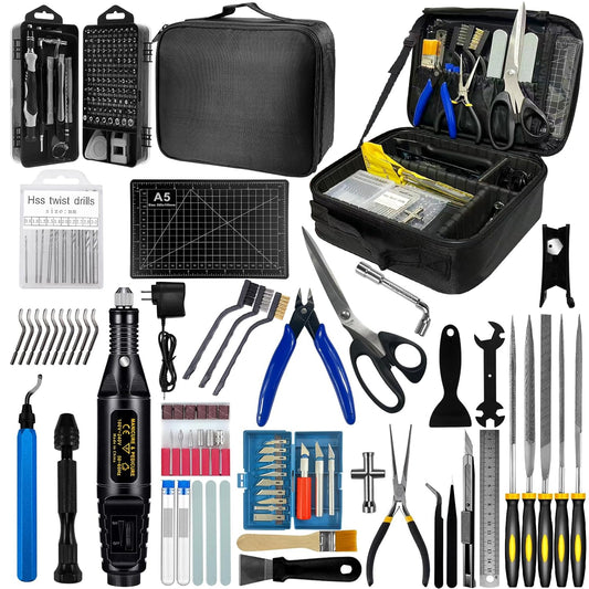 212Pcs 3D Printer Tool Kit with 3D Printer Accessories Bring Tool Box Includes Deburring Ideal for Disassembly Cleaning and Precision Machining Toolboxes