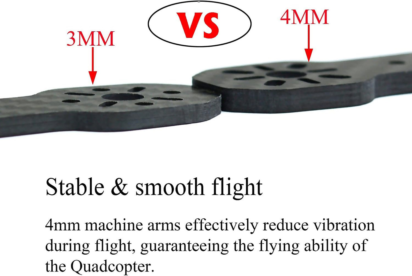 250Mm FPV Racing Drone Frame 5 Inch Carbon Fiber Quadcopter Frame Kit with 4Mm FPV Frame Arms+Lipo Battery Strap