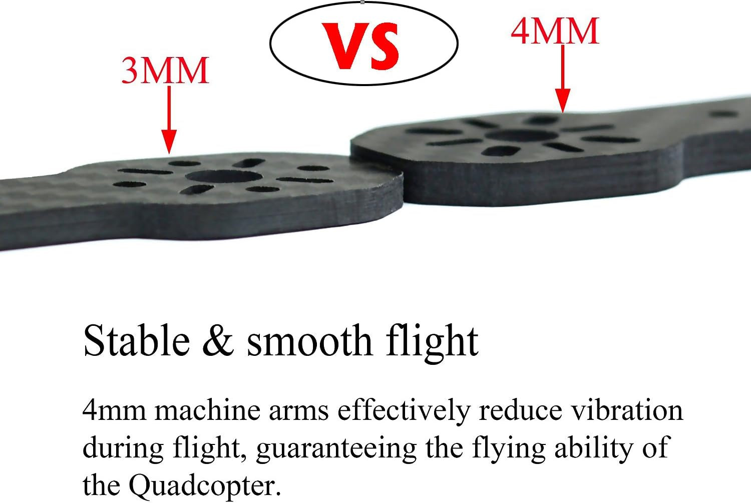 250Mm FPV Racing Drone Frame 5 Inch Carbon Fiber Quadcopter Frame Kit with 4Mm FPV Frame Arms+Lipo Battery Strap