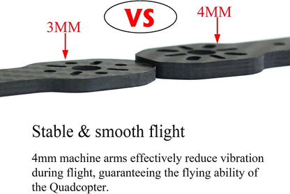 250Mm FPV Racing Drone Frame 5 Inch Carbon Fiber Quadcopter Frame Kit with 4Mm FPV Frame Arms+Lipo Battery Strap