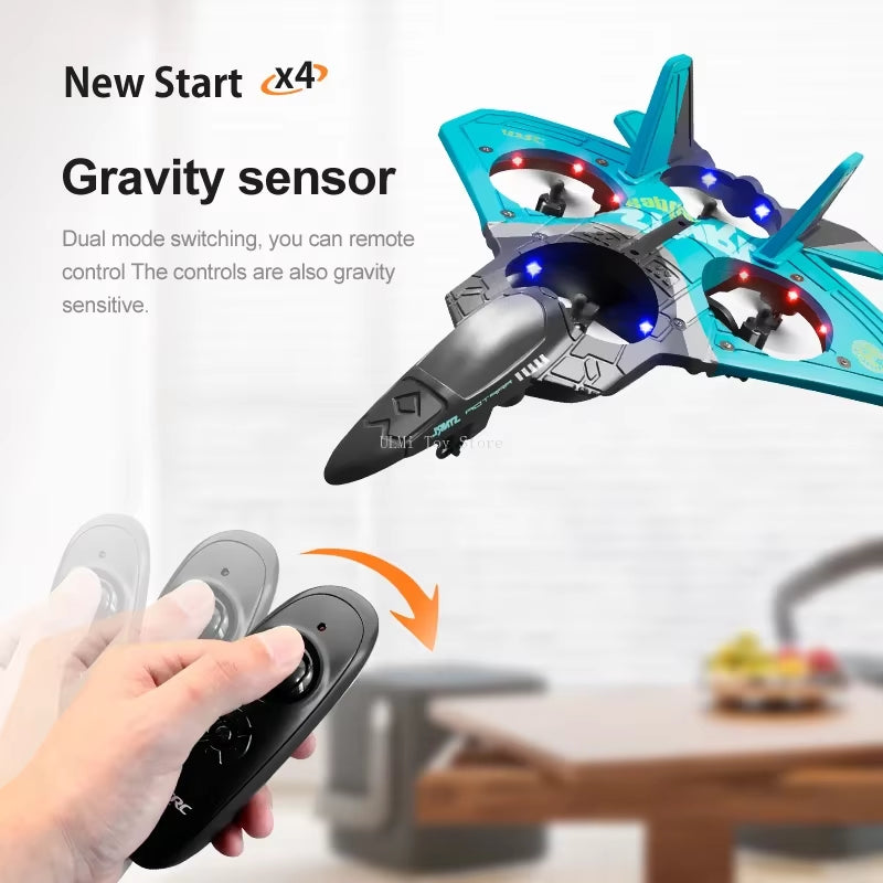 V17 RC Remote Control Airplane 2.4G Remote Control Fighter Hobby Plane Glider Airplane EPP Foam Toys RC Drone Kids Gift Rcplane