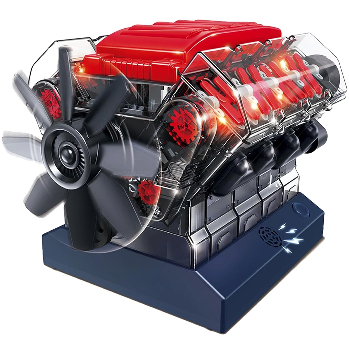 V8 Combustion Engine Model Kit That Runs - Build Your Own STEM Mini V8 Model Engine Kit for Adults & Kids Age 12+, Visible V8 Mini Engine Kit That Works for Adult W/ 270 STEM Parts