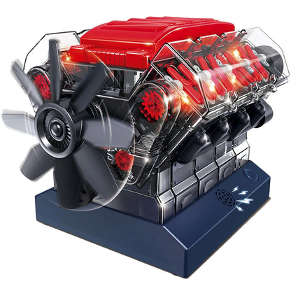 V8 Combustion Engine Model Kit That Runs - Build Your Own STEM Mini V8 Model Engine Kit for Adults & Kids Age 12+, Visible V8 Mini Engine Kit That Works for Adult W/ 270 STEM Parts