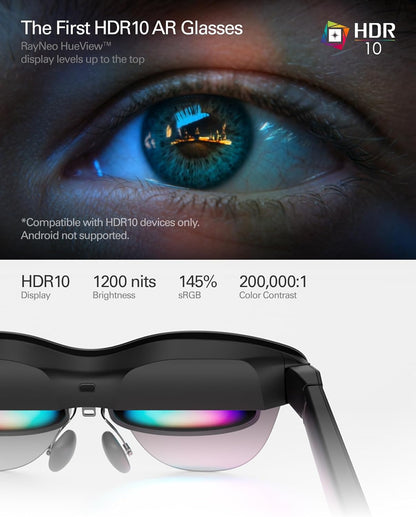 Air 4 Pro AR/XR Glasses - 201" HDR10 Video Display, Vision 4000 Chip, Audio by Bang & Olufsen, 3D Movies & Gaming Smart Glasses for Iphone 17,16,15/Android/Switch 2/Mac/Ps4/5-4 Pro