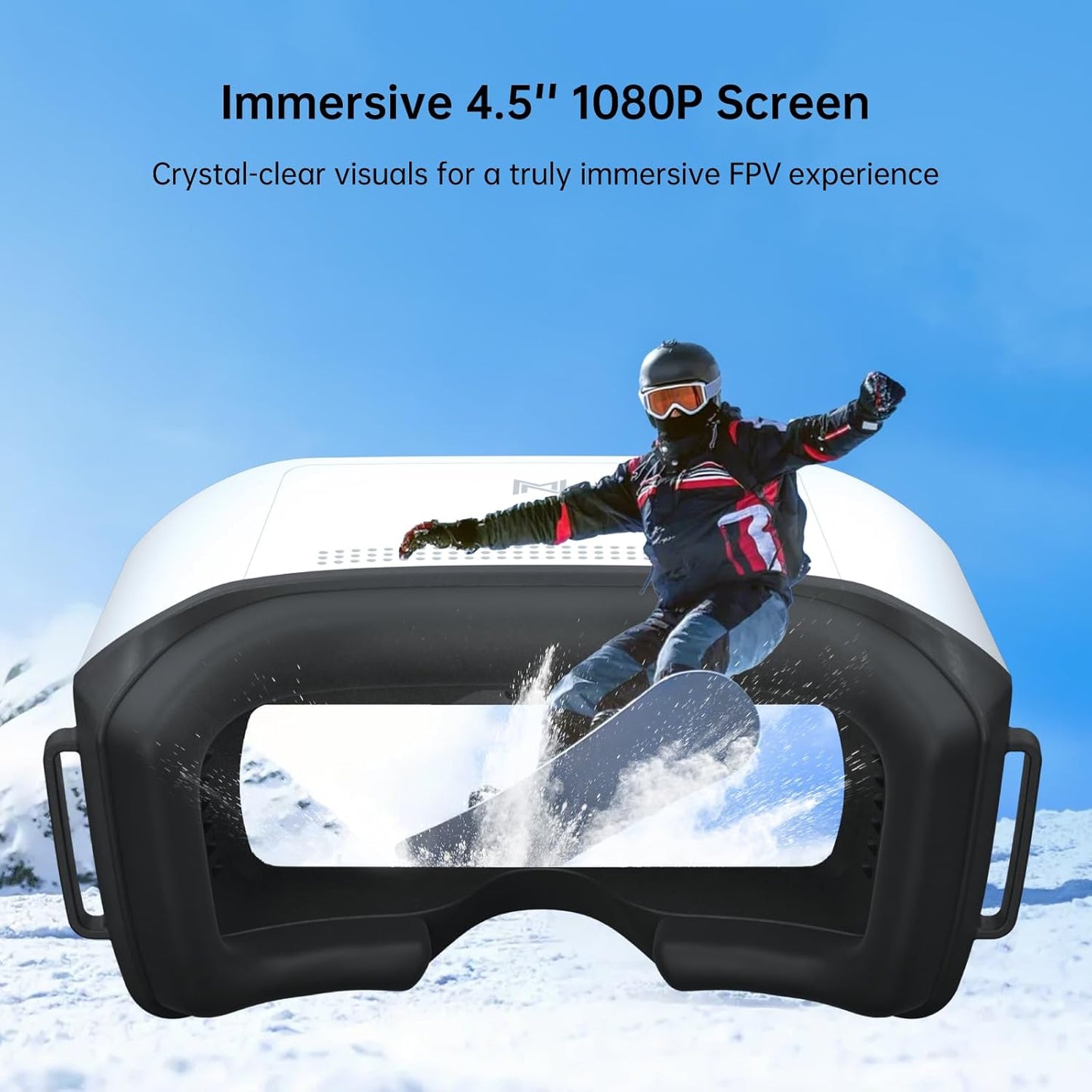 Walksnail Avatar HD FPV Goggles L – 1080P 4.5-Inch Screen, Head Tracking, Immersive Flight Experience, PPM Signal, Micro SD Slot, Lens Customization, Compatible with All Walksnail VTX Kits
