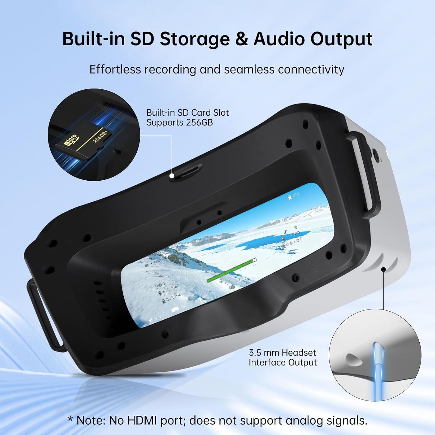 Walksnail Avatar HD FPV Goggles L – 1080P 4.5-Inch Screen, Head Tracking, Immersive Flight Experience, PPM Signal, Micro SD Slot, Lens Customization, Compatible with All Walksnail VTX Kits