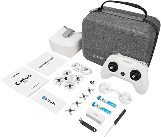 Cetus FPV RTF Drone Kit for Brushed Racing Drone, with Literadio 2 SE Transmitter VR02 FPV Goggles, Fly FPV Drone Kit for Beginners to Fly Faster Further