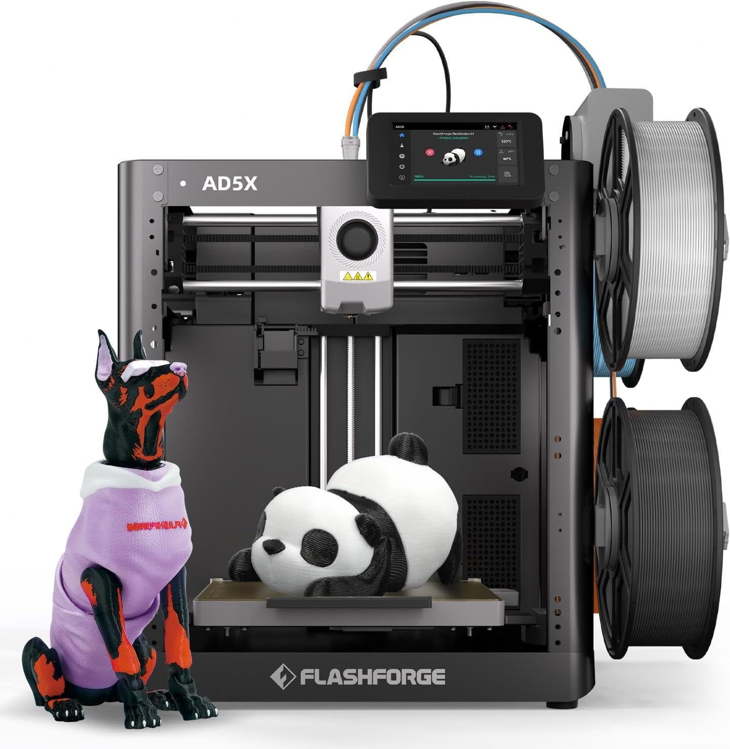3D Printer AD5X W/O Filament, IFS Multi-Color Printing, Corexy 600Mm/S High Speed & Precision, Auto Calibration & Vibration Compensation, 300℃ Direct Drive Extruder Unleash Your Creativity