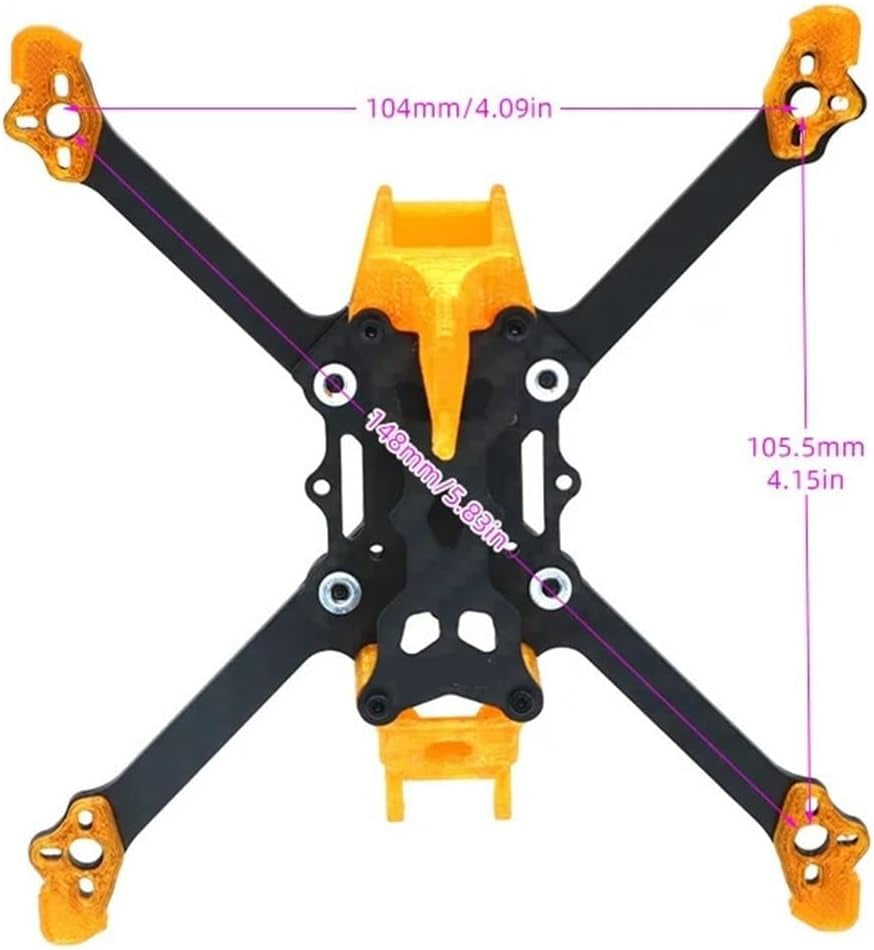 3.5Inch Carbon Fiber FPV Frame Kit with 3D Print Ultralight Compatible for Racing Freestyle Quadcopter Drone Builds