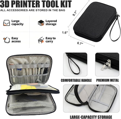91PCS 3D Printer Tools Kit, 3D Printing Tool Set with Nozzle Cleaning, Removal, Deburring, Finishing Tools, Complete Post-Processing Tool Kit for 3D Printers for FDM & SLA Printers