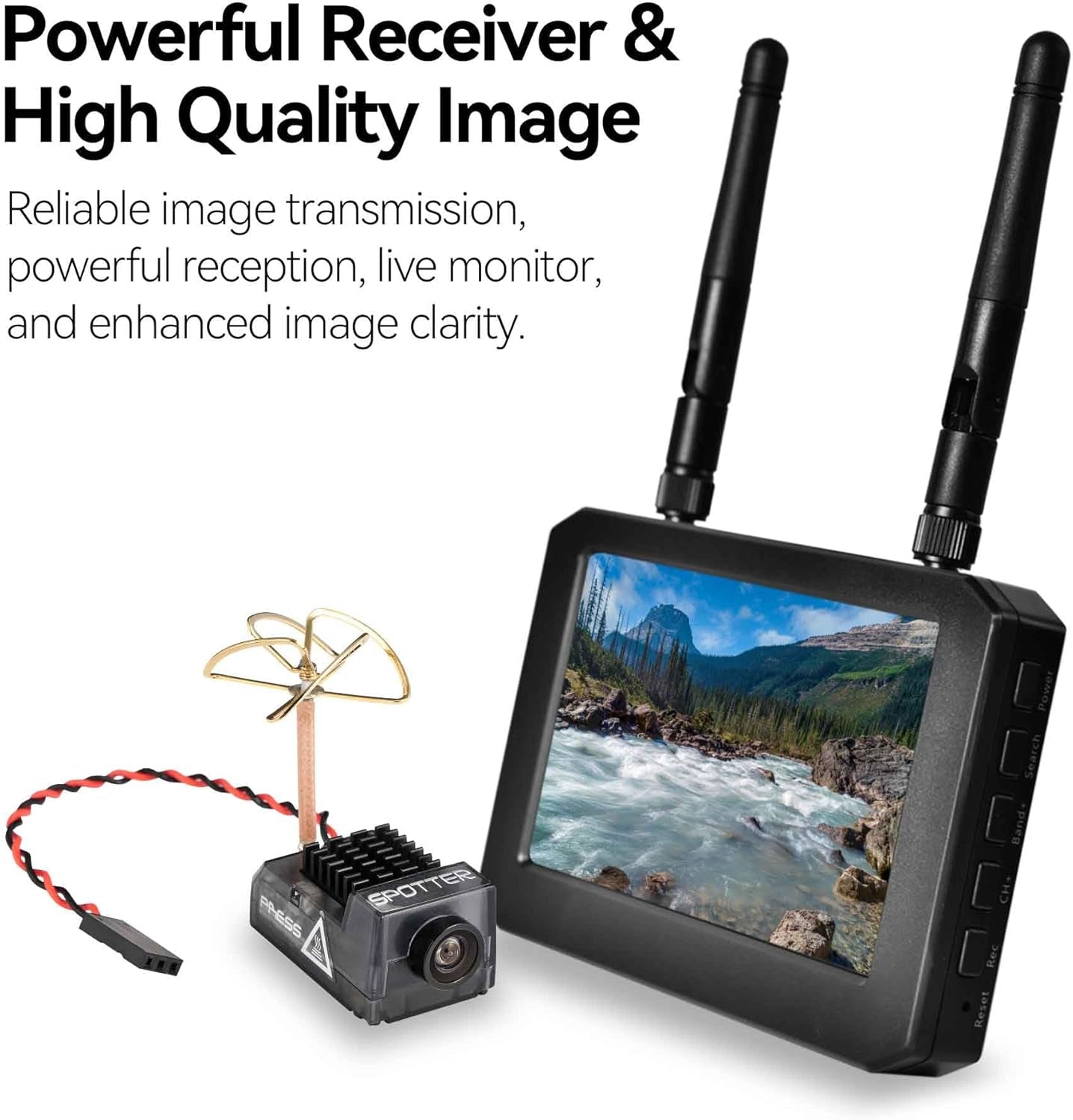 Spotter V2 FPV Camera and Transmitter Kit, 5.8G Micro AIO Cam, OSD, Integrated Mic, FOV170 Degree 700TVL, 40CH, 20MW-200MW Adjustable