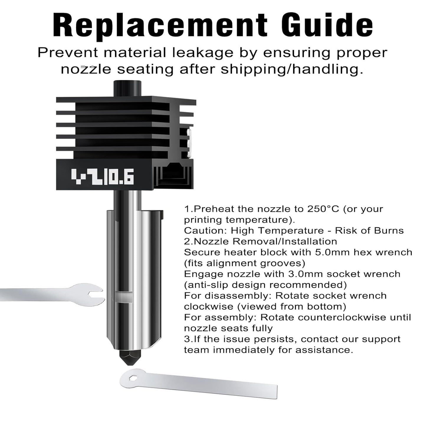 4Pack 0.2/0.4/0.6/0.8MM H2 Series/P2S Hotend for Bambu Lab H2D/H2S/H2C Combo/P2S 3D Printer, High Temperature Quick Swap Hardened Steel Nozzle Replacement 3D Printer Extruder