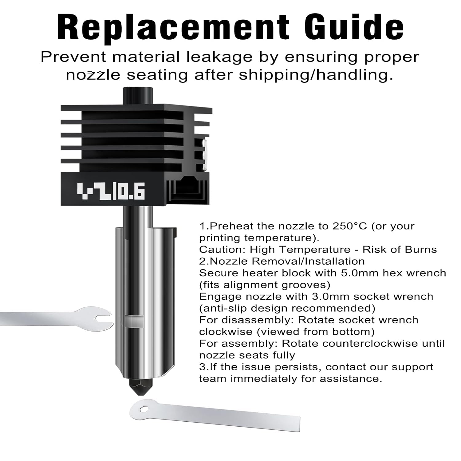 4Pack 0.2/0.4/0.6/0.8MM H2 Series/P2S Hotend for Bambu Lab H2D/H2S/H2C Combo/P2S 3D Printer, High Temperature Quick Swap Hardened Steel Nozzle Replacement 3D Printer Extruder