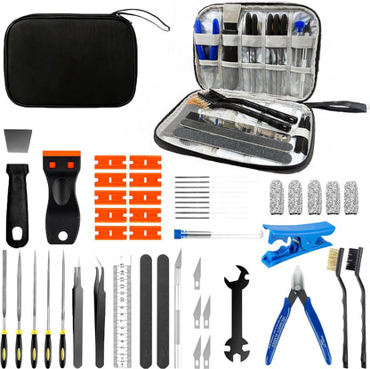 50Pcs 3D Printer Tool Kit & Accessories – Nozzle Cleaning Tools, Scrapers, Files, Wire Cutter, Craft Knife, Tube Cutter, Wrench & Tweezers – Complete Starter Kit with Tool Bag for Cleaning & Finishing