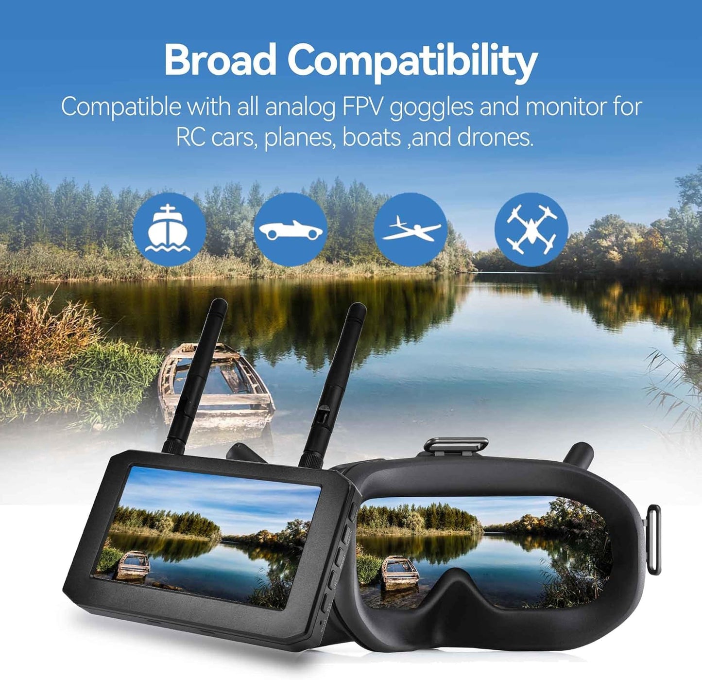 Spotter V2 FPV Camera and Transmitter Kit, 5.8G Micro AIO Cam, OSD, Integrated Mic, FOV170 Degree 700TVL, 40CH, 20MW-200MW Adjustable
