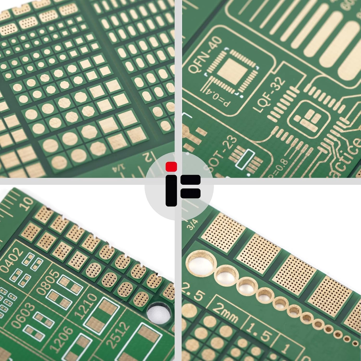 3PCS FPV Soldering Practice Board Soldering Practice PCB for FPV Drone Quadcopter Beginners for Flight Controller ESC Soldering Practice