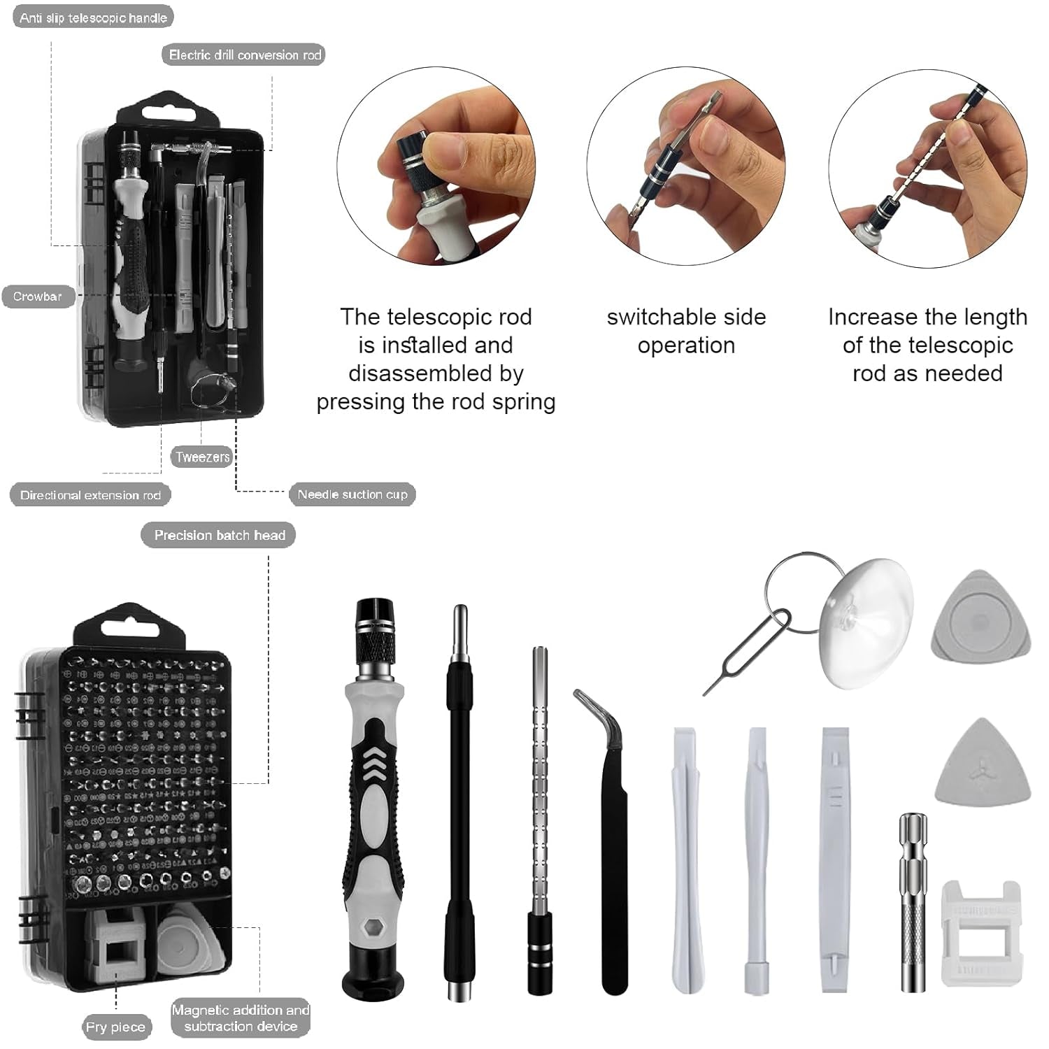 212Pcs 3D Printer Tool Kit with 3D Printer Accessories Bring Tool Box Includes Deburring Ideal for Disassembly Cleaning and Precision Machining Toolboxes