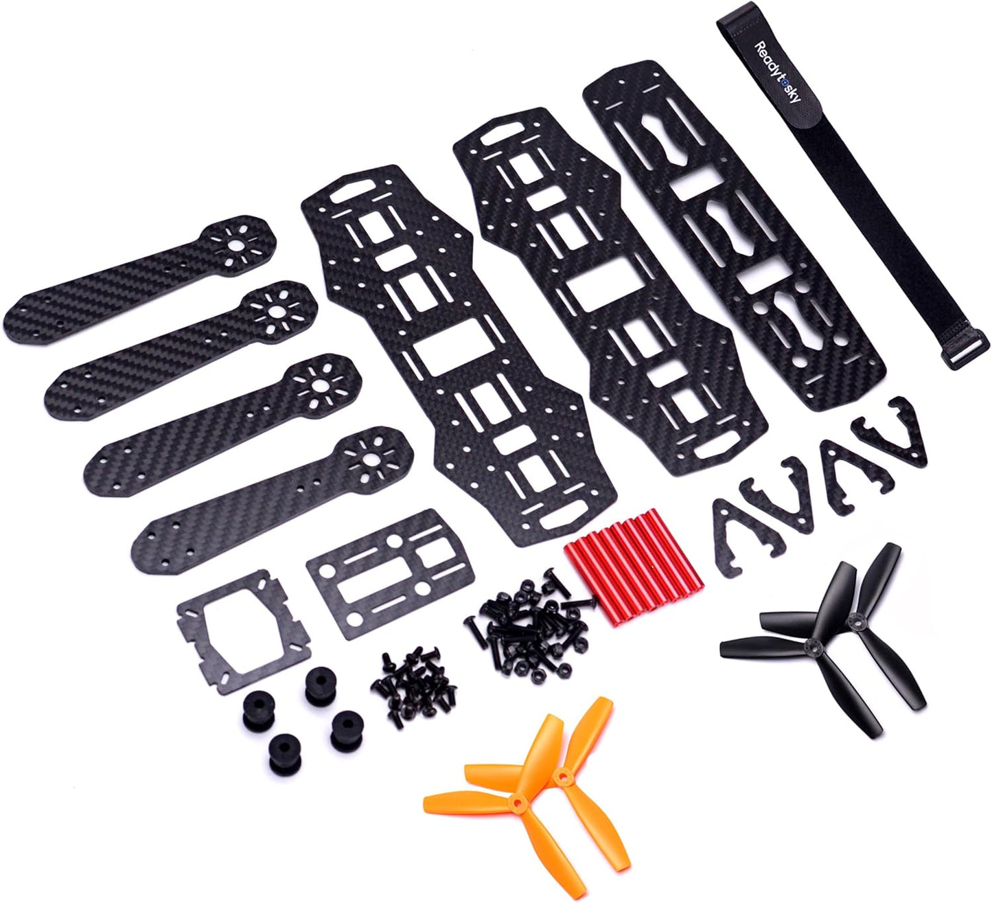250Mm FPV Racing Drone Frame 5 Inch Carbon Fiber Quadcopter Frame Kit with 4Mm FPV Frame Arms+Lipo Battery Strap