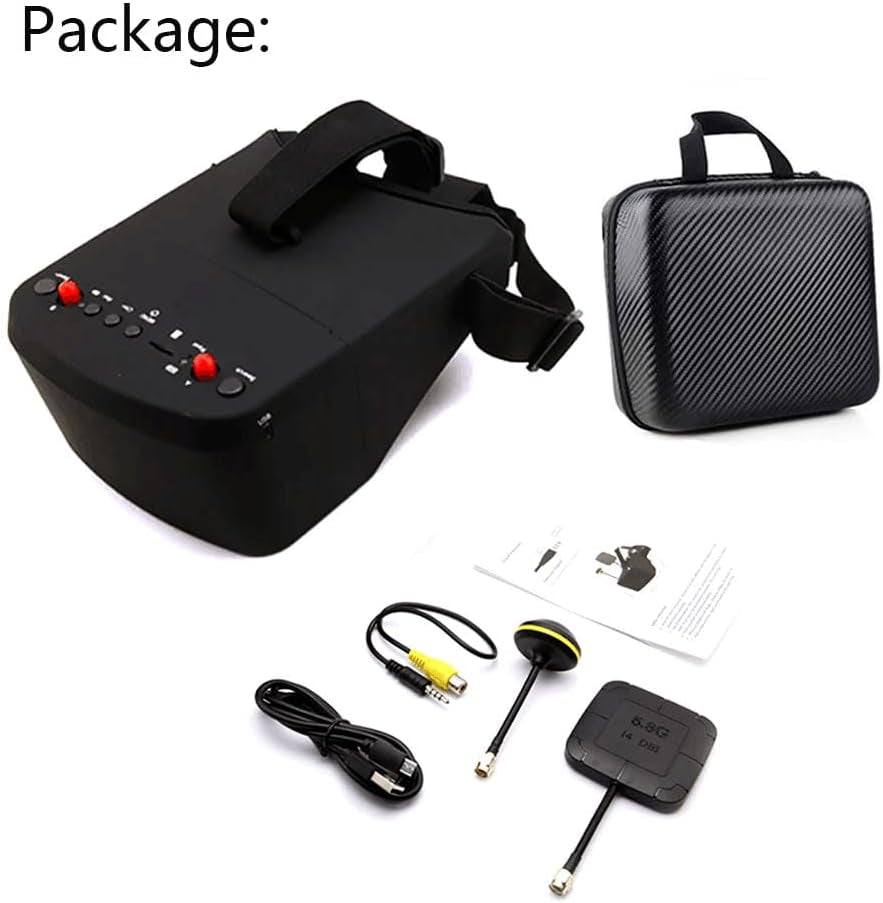 EV800D FPV Goggles with DVR 5.8G 40CH 5 Inch 800X480 Build in Antenna Battery for Analog FPV Camera and Transmitter FPV Drone RC Car