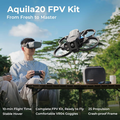 Aquila20 FPV Kit Aquila20 Whoop Drone Literadio 4 SE Radio Transmitter VR04 FPV Goggles Supported 3 Modes 2S Power System FPV Drone Advanced RTF Indoor Outdoor