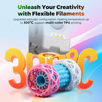 3D Printer AD5X W/O Filament, IFS Multi-Color Printing, Corexy 600Mm/S High Speed & Precision, Auto Calibration & Vibration Compensation, 300℃ Direct Drive Extruder Unleash Your Creativity