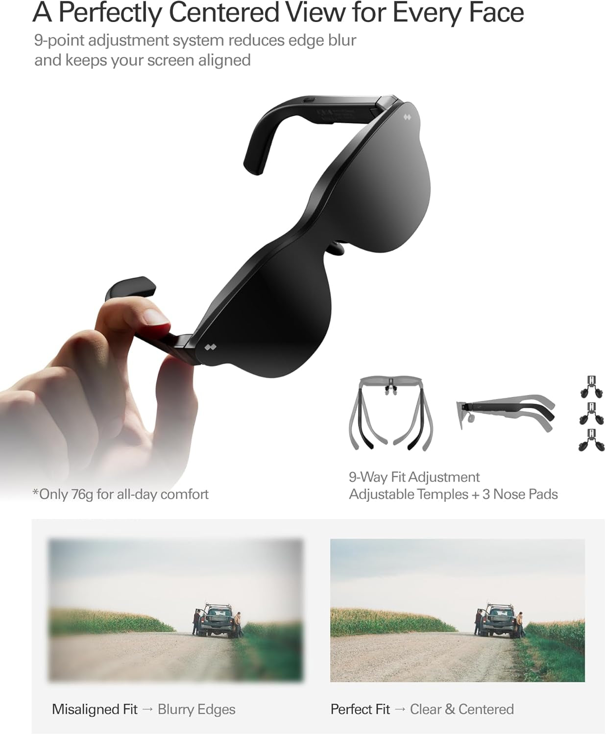 Air 4 Pro AR/XR Glasses - 201" HDR10 Video Display, Vision 4000 Chip, Audio by Bang & Olufsen, 3D Movies & Gaming Smart Glasses for Iphone 17,16,15/Android/Switch 2/Mac/Ps4/5-4 Pro