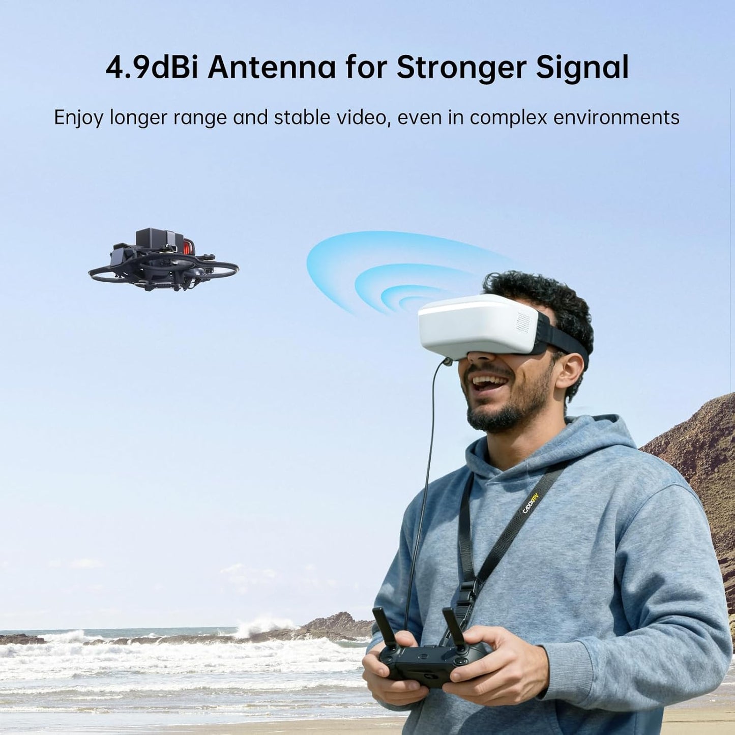 Walksnail Avatar HD FPV Goggles L – 1080P 4.5-Inch Screen, Head Tracking, Immersive Flight Experience, PPM Signal, Micro SD Slot, Lens Customization, Compatible with All Walksnail VTX Kits
