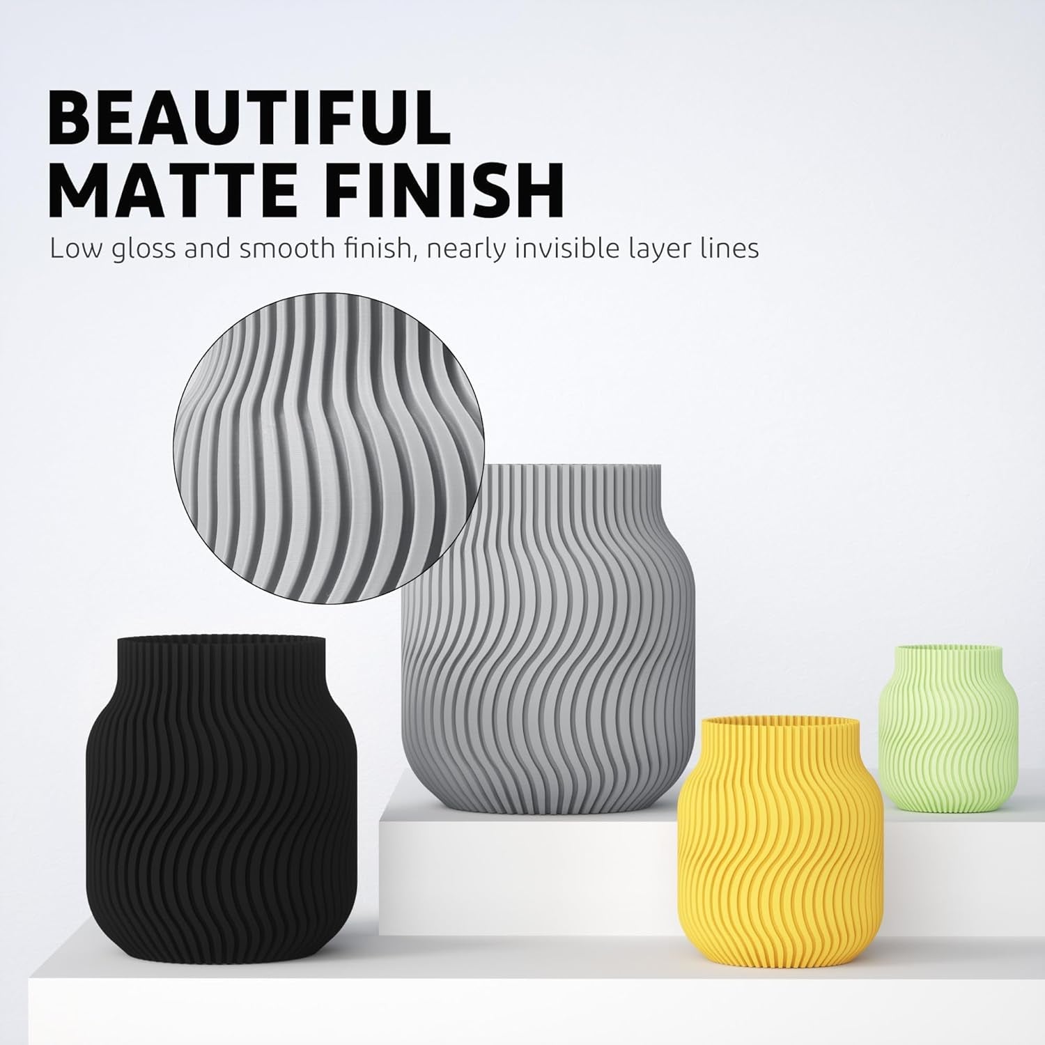 Matte PLA Filament Bundle 4KG, 1.75Mm 3D Printer Filament Dimensional Accuracy +/- 0.02Mm, 1Kg Carboard Spool (2.2Lbs) Fits for Most FDM 3D Printers(Black, White, Navy Blue, Ruby Red)