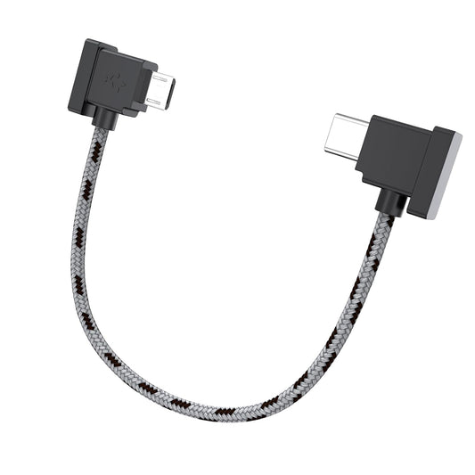 Micro USB to USB C Remote Controller Cable for DJI Mavic Mini, Mavic Pro/2 Pro/Zoom, Mavic Air, Spark, Mini SE Drone Accessories to Iphone 17/16/15, Galaxy, Ipad, Braided OTG Data Cable 0.5FT