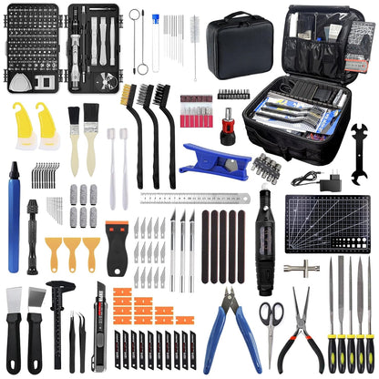 262 Pcs Large 3D Printer Tool Set (W/Tool Bag) – Integrates Basic Model Tools, Multi-Spec Nozzle Cleaning Kit & Mini Electric Grinder, Meets Full-Process Model Needs (Removal, Trimming, Finishing).
