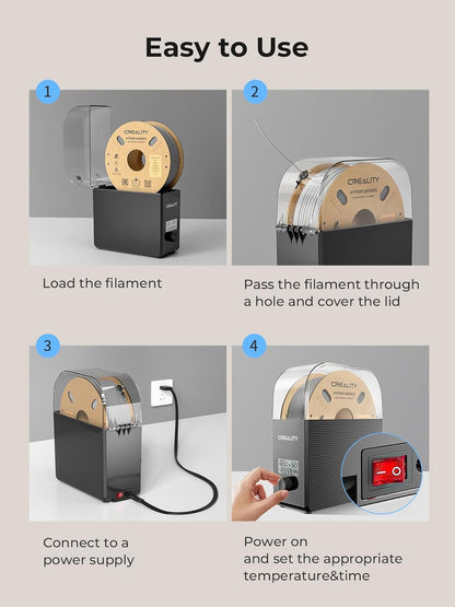 Filament Dryer Box Pro, Upgraded 360° Heating with Fan, Dust & Moisture-Proof Storage, 3D Printer Filament Spool Holder, Dehydrator for 1.75Mm/2.85Mm PLA PETG ABS TPU