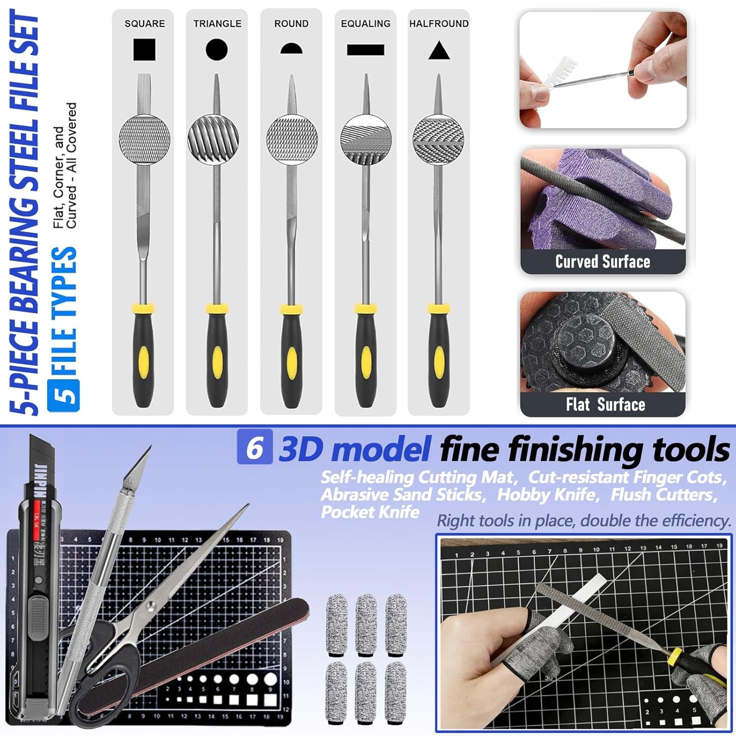 262 Pcs Large 3D Printer Tool Set (W/Tool Bag) – Integrates Basic Model Tools, Multi-Spec Nozzle Cleaning Kit & Mini Electric Grinder, Meets Full-Process Model Needs (Removal, Trimming, Finishing).