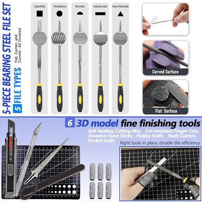 262 Pcs Large 3D Printer Tool Set (W/Tool Bag) – Integrates Basic Model Tools, Multi-Spec Nozzle Cleaning Kit & Mini Electric Grinder, Meets Full-Process Model Needs (Removal, Trimming, Finishing).