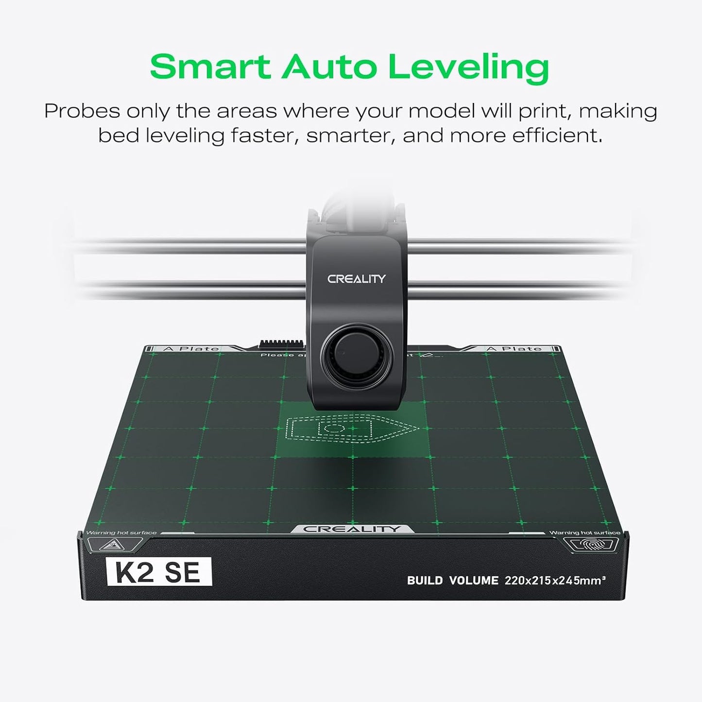 K2 SE 3D Printer, 500Mm/S High-Speed Printing, Support Multi Color 3D Printing Needs CFS, Solid Metal Build, Auto Leveling, Direct Drive Extruder, Quick-Swap Nozzle, 220×215×245Mm Print Size