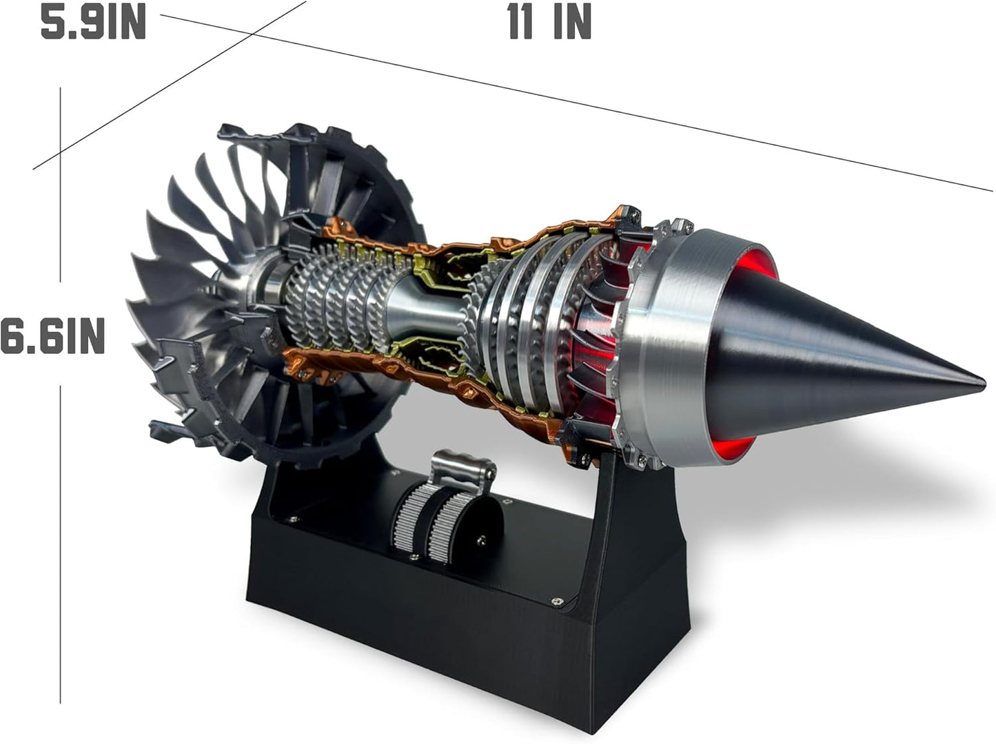 Jet Engine Model Kit, TR900 Turbofan Aircraft Engine Model 3D Printing Toy for Teen(Assembly Version)