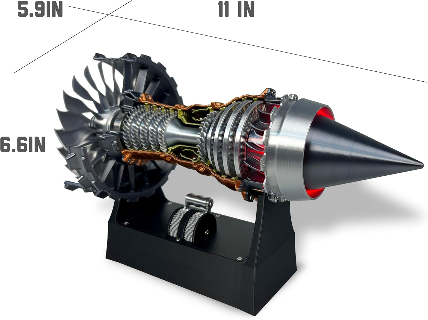 Jet Engine Model Kit, TR900 Turbofan Aircraft Engine Model 3D Printing Toy for Teen(Assembly Version)
