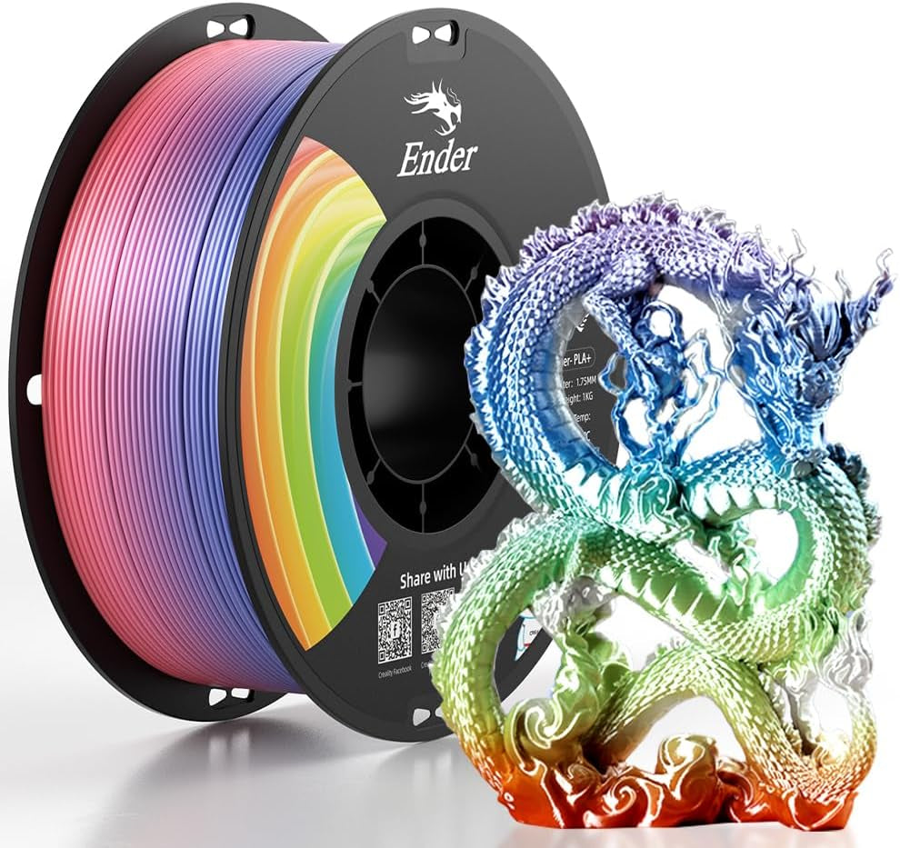 3D Printer Filament, Rainbow PLA+ Filament 1.75Mm, Multicolor PLA plus Strong Toughness Dimensional Accuracy +/- 0.03Mm, PLA Pro for Most 3D Printer, 1KG Spool(2.2Lbs)