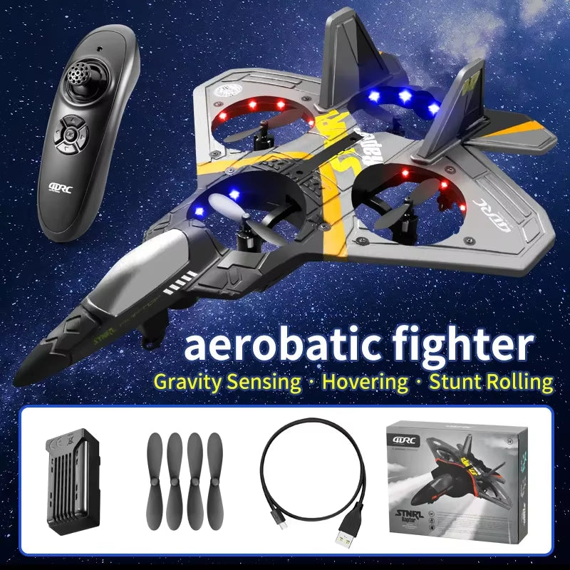 V17 RC Remote Control Airplane 2.4G Remote Control Fighter Hobby Plane Glider Airplane EPP Foam Toys RC Drone Kids Gift Rcplane